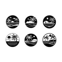 Beach-themed and line art design for summer projects. vector