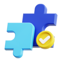 3d problem solving icon. Ideal for concepts of teamwork and completion png