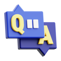 3d question and answers icon. suitable for educational presentations, FAQ websites, communication graphics, customer service concepts png