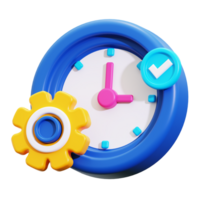 3d time management icon. Suitable for business concepts, time management, productivity, and decision making graphics png