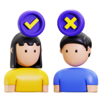 3d Discussion icon. Two 3d people with speech bubbles suitable for communication concepts in presentations, social media posts, and website designs. png