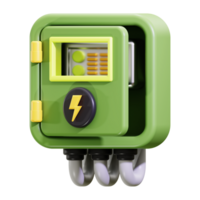 3d Fuse Box icon. ideal for visual representations of power infrastructure and electrical systems png