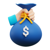 3d business income icon. Suitable for finance, saving, investment concepts in need of a visual representation png