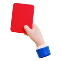 3d Red Card icon. suitable for sports themed designs, game related content, penalty illustrations, referee graphics, and soccer related visuals png