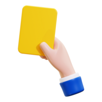 3d Yellow Card icon. suitable for sports themed designs, game related content, penalty illustrations, referee graphics, and soccer related visuals png