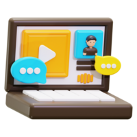 3d in linea colloquio icona. adatto per tecnologia blog, sociale media soddisfare di in linea comunicazione png