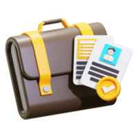 3d Portfolio icon. Ideal for business, success, organization, completion, achievements concepts png