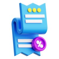 3d Bill Receipt icon. Suitable for financial presentations, ecommerce websites, or business reports, adding a professional touch png