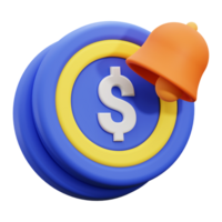 3d payment notification icon. Suitable for finance, savings, notifications, and alerts concept designs png