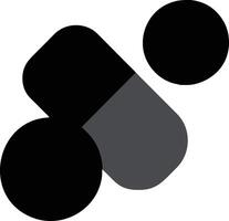 A black and white image of a pill vector