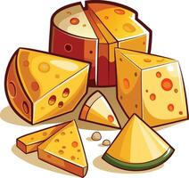 Cheese cube illustration vector