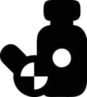 A bottle with a pill and a cross vector
