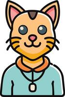 A cartoon cat with a collar and tie vector