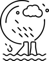 A black and white drawing of a cloud and a boat vector