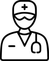 A doctor icon with a stethoscope vector