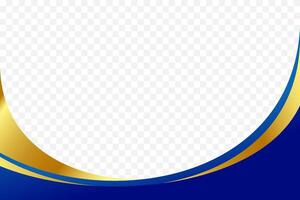 Luxurious blue and gold curved background border for elegant header and footer layouts. Suitable for certificate, flyer, letterhead, banner, etc background vector
