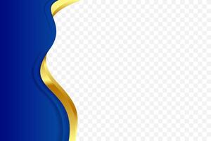 Blue and gold wavy background border for decorating headers and footers. Suitable for certificate, flyer, letterhead, banner, etc background vector