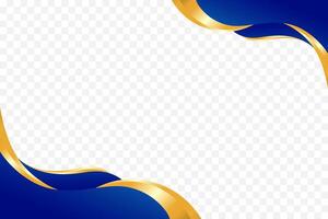 Enhanced header and footer borders with a blue and gold wavy background. Suitable for certificate, flyer, letterhead, banner, etc background vector