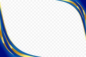 Decorative background in blue and gold with a wavy border for headers and footers. Suitable for certificate, flyer, letterhead, banner, etc background vector