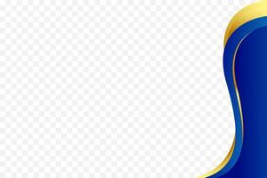 Decorative blue and gold background with a curved border for headers and footers. Suitable for certificate, flyer, letterhead, banner, etc background vector