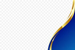 Flowing blue and gold background for sophisticated header and footer border designs. Suitable for certificate, flyer, letterhead, banner, etc background vector