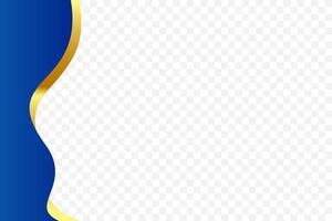 Curved blue and gold background, ideal for wavy border decoration of headers and footers. Suitable for certificate, flyer, letterhead, banner, etc background vector