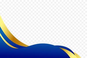 Artistic wavy background border in blue and gold for header and footer enhancements. Suitable for certificate, flyer, letterhead, banner, etc background vector