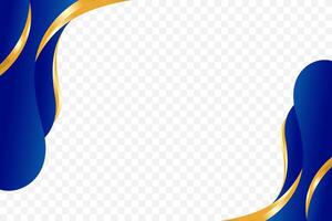 Ornate wavy background in blue and gold for elegant header and footer borders. Suitable for certificate, flyer, letterhead, banner, etc background vector