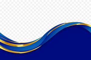 Elegant blue and gold curved background for footer and header decorations. Suitable for certificate, flyer, letterhead, banner, etc background vector