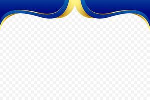 Wavy blue and gold background for decorative header and footer borders. Suitable for certificate, flyer, letterhead, banner, etc background vector