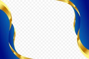 Distinctive wavy background in blue and gold for elegant footer and header decor. Suitable for certificate, flyer, letterhead, banner, etc background vector