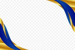 Elegant curved background in blue and gold for sophisticated header and footer decor. Suitable for certificate, flyer, letterhead, banner, etc background vector