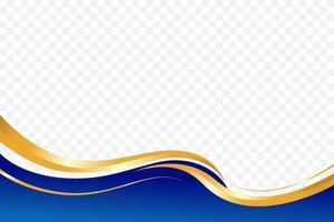 Luxurious wavy blue and gold background for sophisticated header and footer decorations. Suitable for certificate, flyer, letterhead, banner, etc background vector