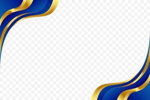 Elegant design for footer and header featuring a wavy blue and gold background. Suitable for certificate, flyer, letterhead, banner, etc background vector