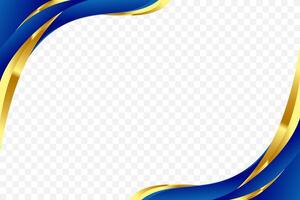 Flowing wavy design in a blue and gold background for headers and footers. Suitable for certificate, flyer, letterhead, banner, etc background vector