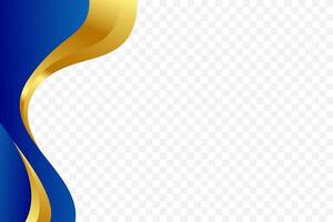 Refined blue and gold wavy background for elegant header and footer borders. Suitable for certificate, flyer, letterhead, banner, etc background vector