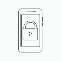 A phone with a padlock on it vector