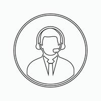 Call center operator icon line icon vector