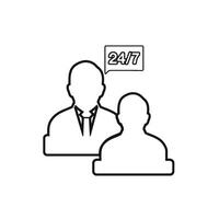 A black and white image of two people with a speech bubble vector