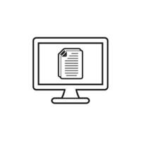 A computer monitor with a document on it vector