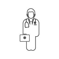 A doctor with a briefcase and a stethoscope vector