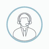 A call center agent icon with a headset vector