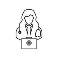A doctor with a stethoscope and a briefcase vector