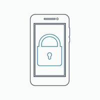 A phone with a padlock on it vector
