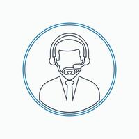 A call center agent with headset icon vector