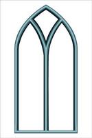 Gothic window frame element with shadow and highlight vector