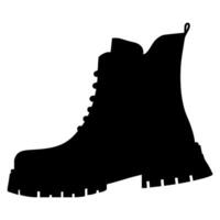 silhouette of a boot with a rough flat sole in a modern youth style vector