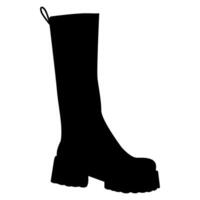 silhouette of a high boot with a rough sole vector