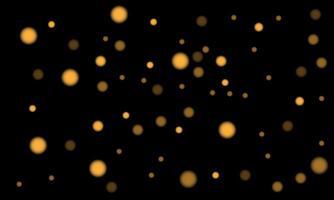 black background with golden bokeh effect vector