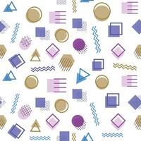 Memphis style with geometric pattern, illustration with geometric figures. Trendy seamless pattern. vector